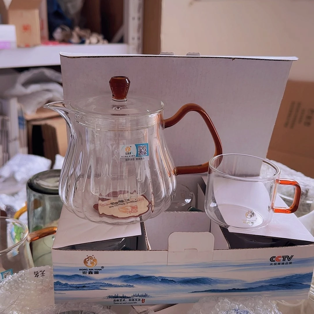 高硼硅玻璃茶水分离H557带六杯