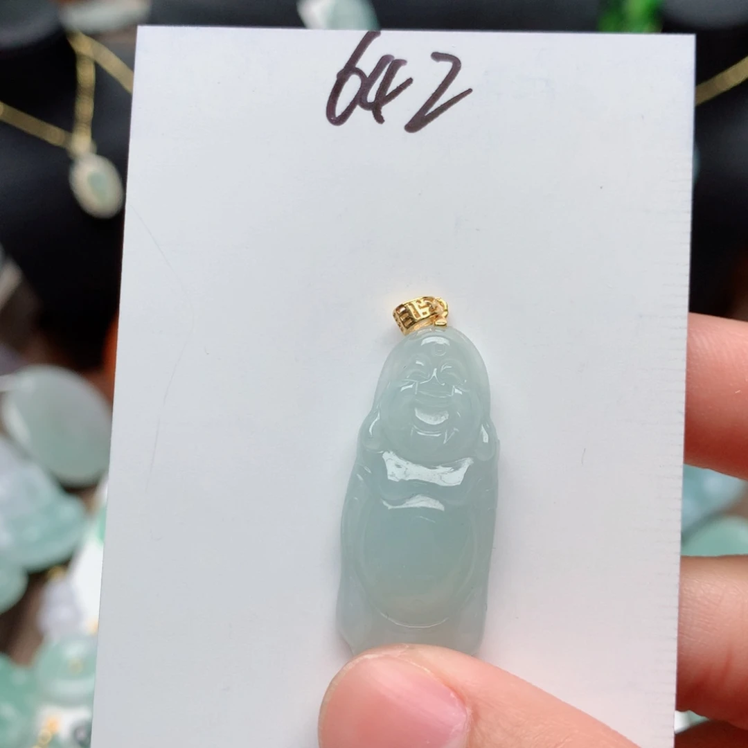 翡翠颈饰银S925镀金镶嵌吊坠