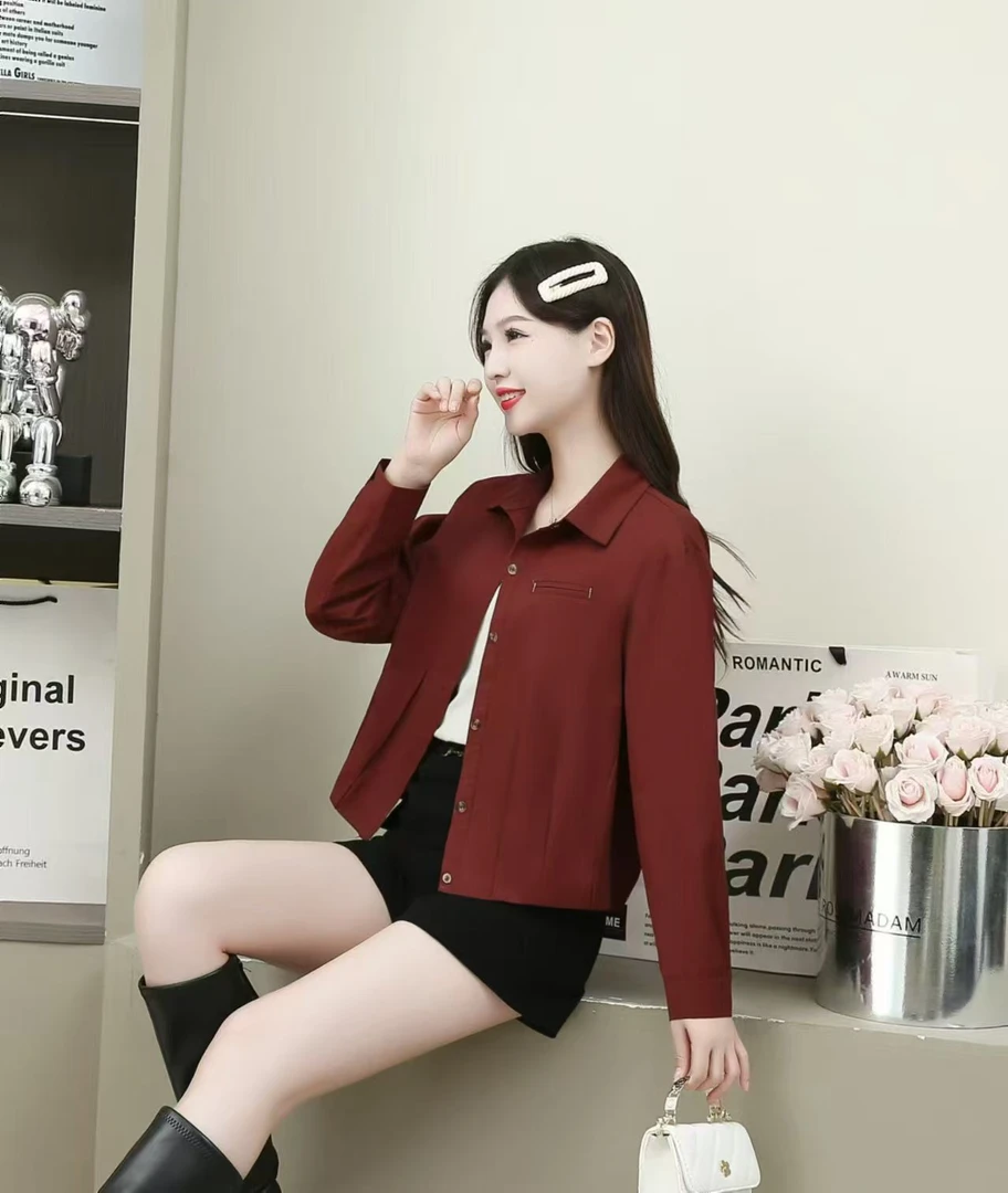 #9806 时尚休闲短外套女春季洋气减龄百搭夹克上衣