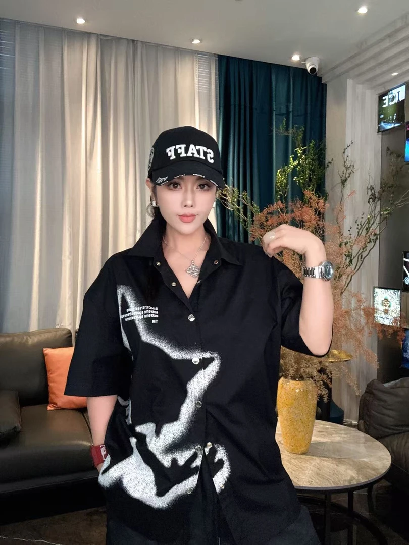 EXTREMESPACE潮品轻奢高端百搭时尚休闲阔版男士短袖衬衫C01