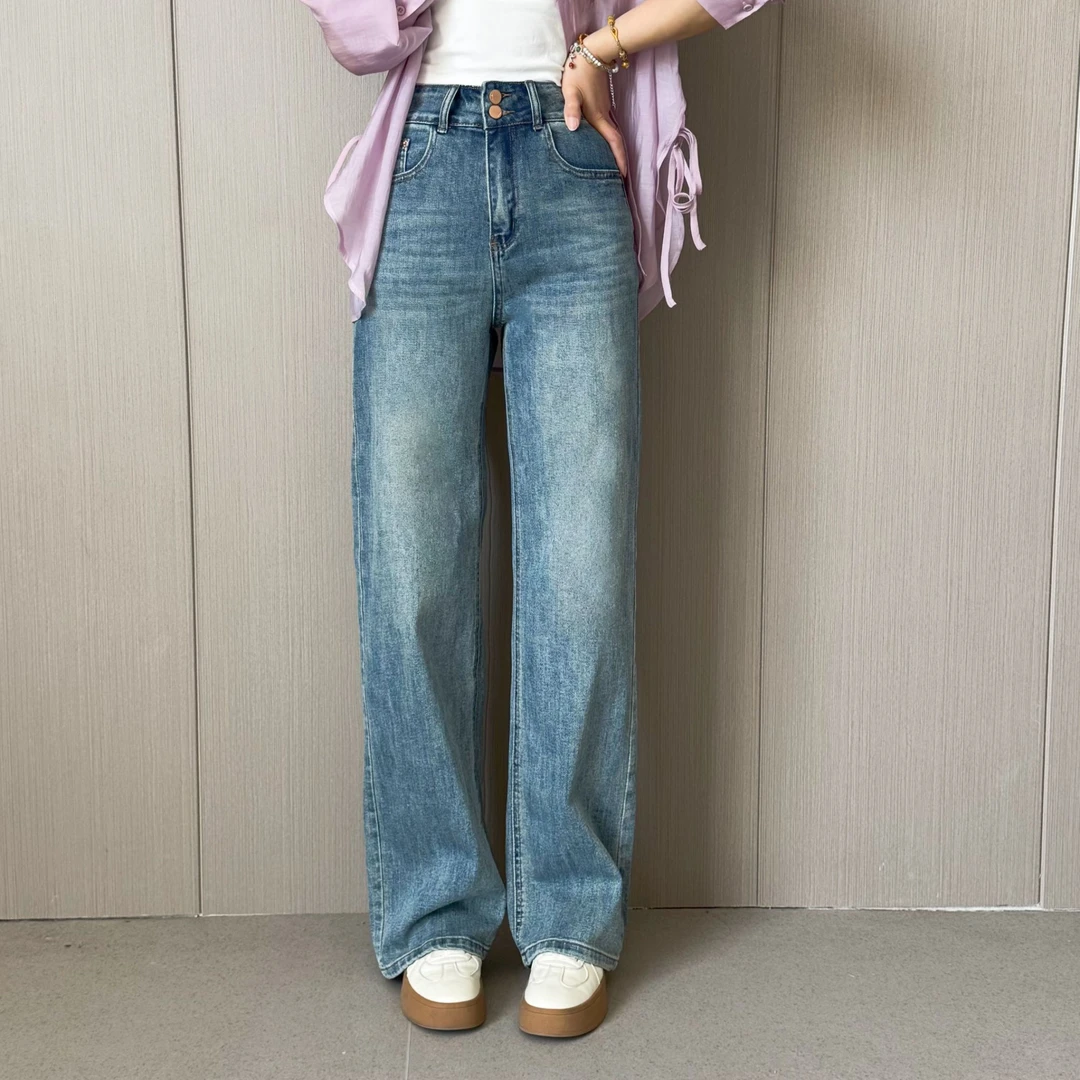 宿慕SUMU 女款休闲牛仔裤 4-12春季2025新款时尚百搭休闲裤M00086