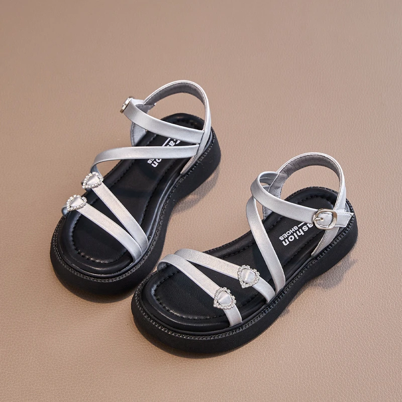 女童夏季凉鞋2025新款6-12岁潮款女孩软底公主运动大童罗马鞋外穿