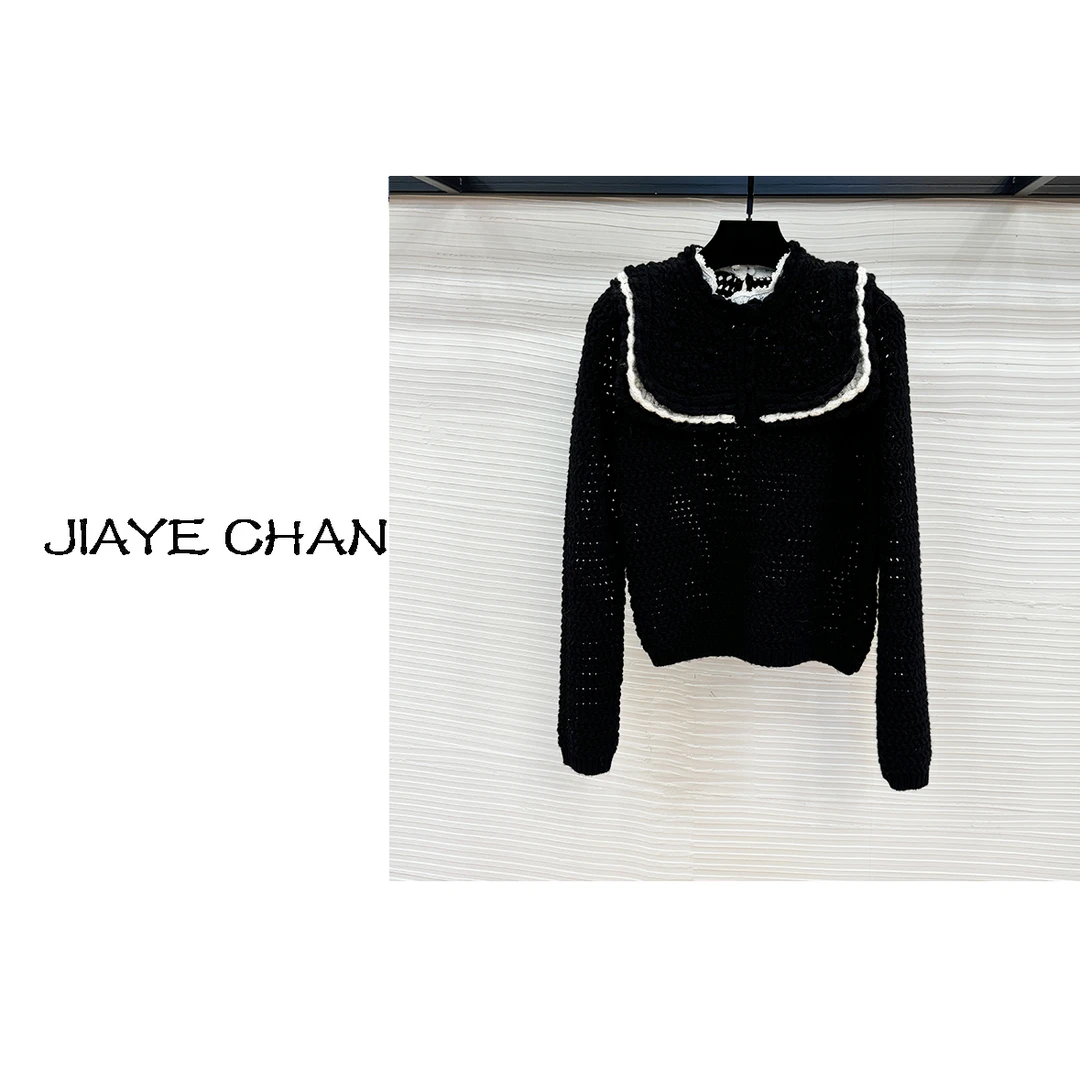 JIAYE CHAN树林法式优雅蕾丝毛衣
