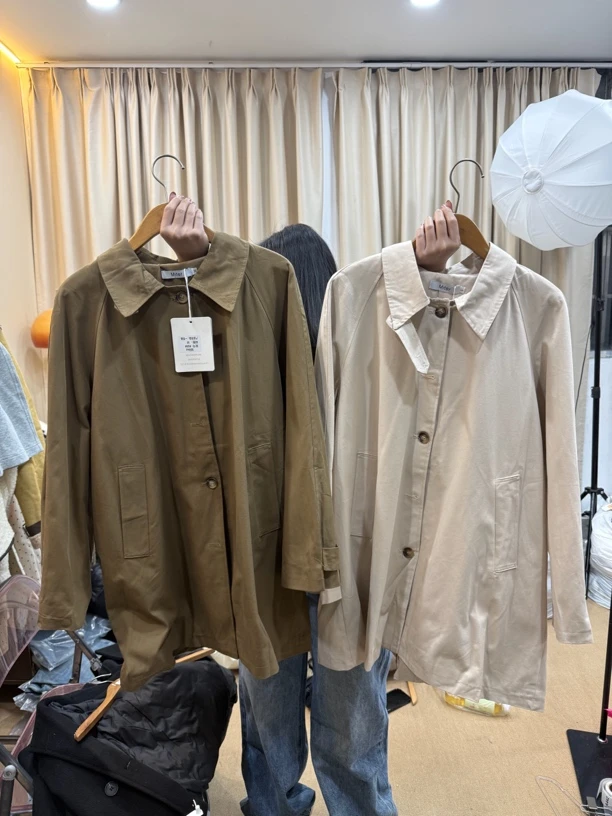 韩系韩版中长款风衣