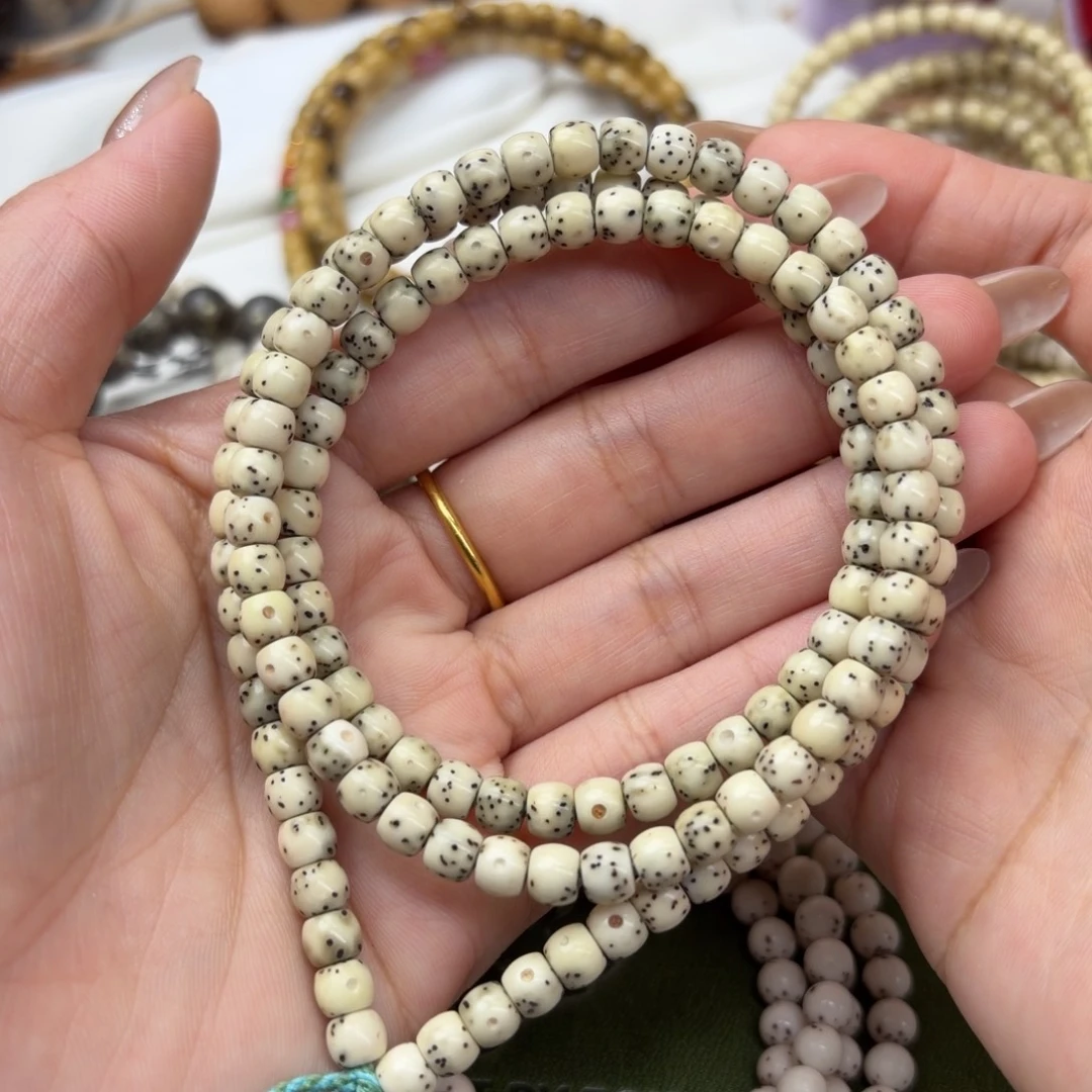 星月菩提手串5*6直切鼓珠108❗️正月数星星❗️石玉料