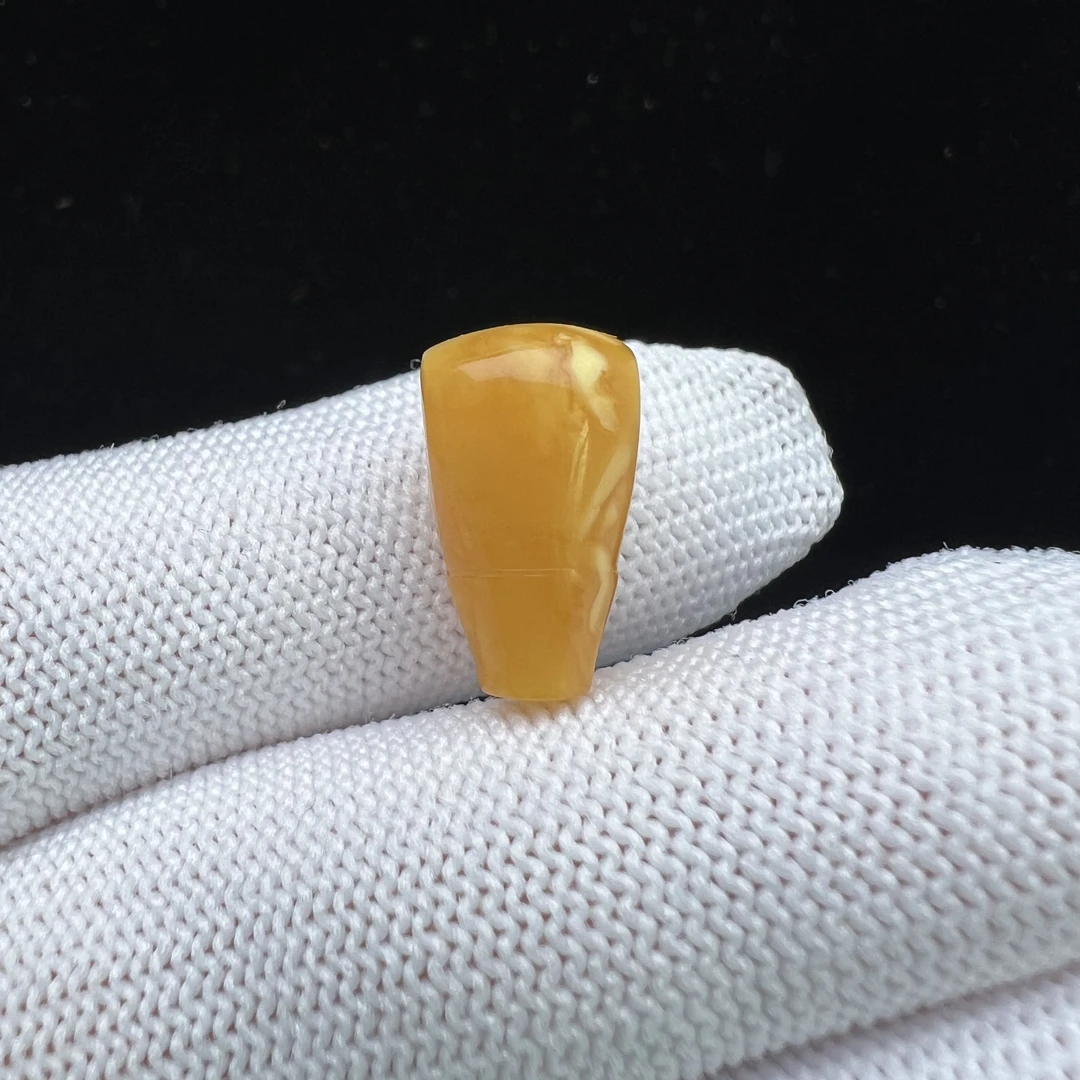Z1527天然原矿蜜蜡 老蜡妖花三通 9.3*16mm 150克价