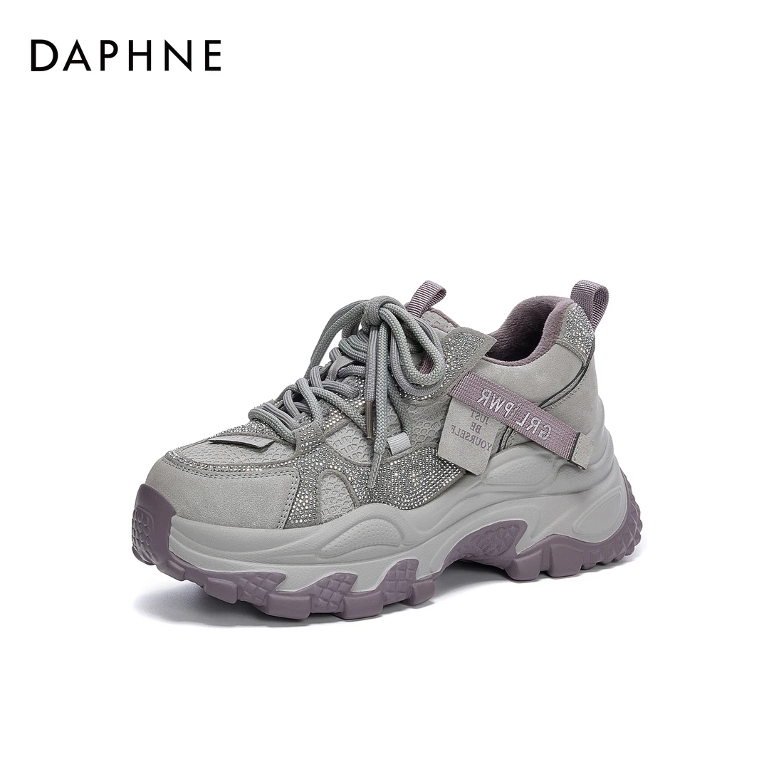 达芙妮2025年秋冬新款厚底老爹时尚百搭潮流ins鞋子女款秋冬-X