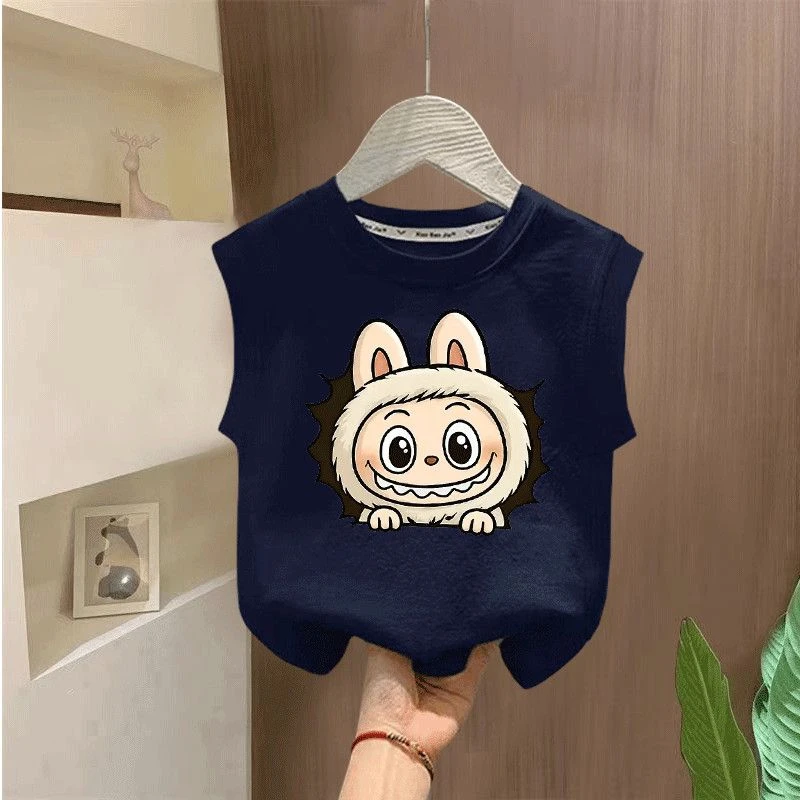 儿童纯棉小无袖背心夏季无骨薄款面膜T无痕上衣透气打底衫宝外穿t