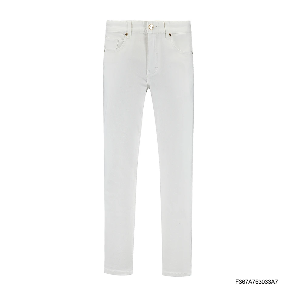 FENDILOR小怪兽休闲牛仔裤男士春季白色百搭牛仔裤子F367A753033A