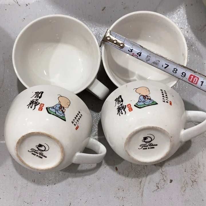 瓷片强化瓷茶杯四个
