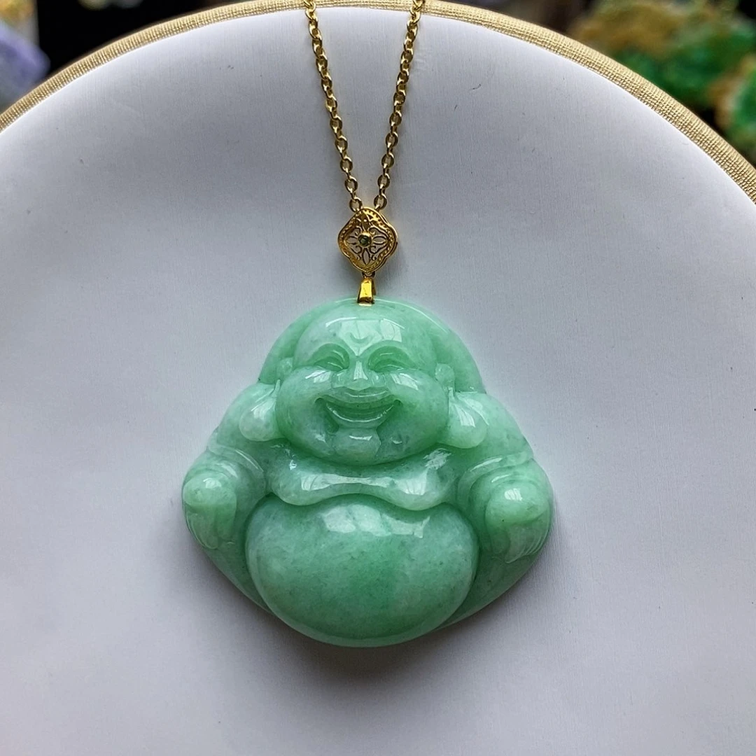 翡翠颈饰18K金镶嵌天然