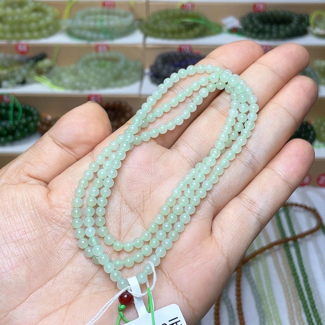 和田玉未镶嵌颈饰4mm