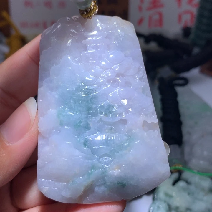翡翠未镶嵌颈饰保真天然A货翡翠