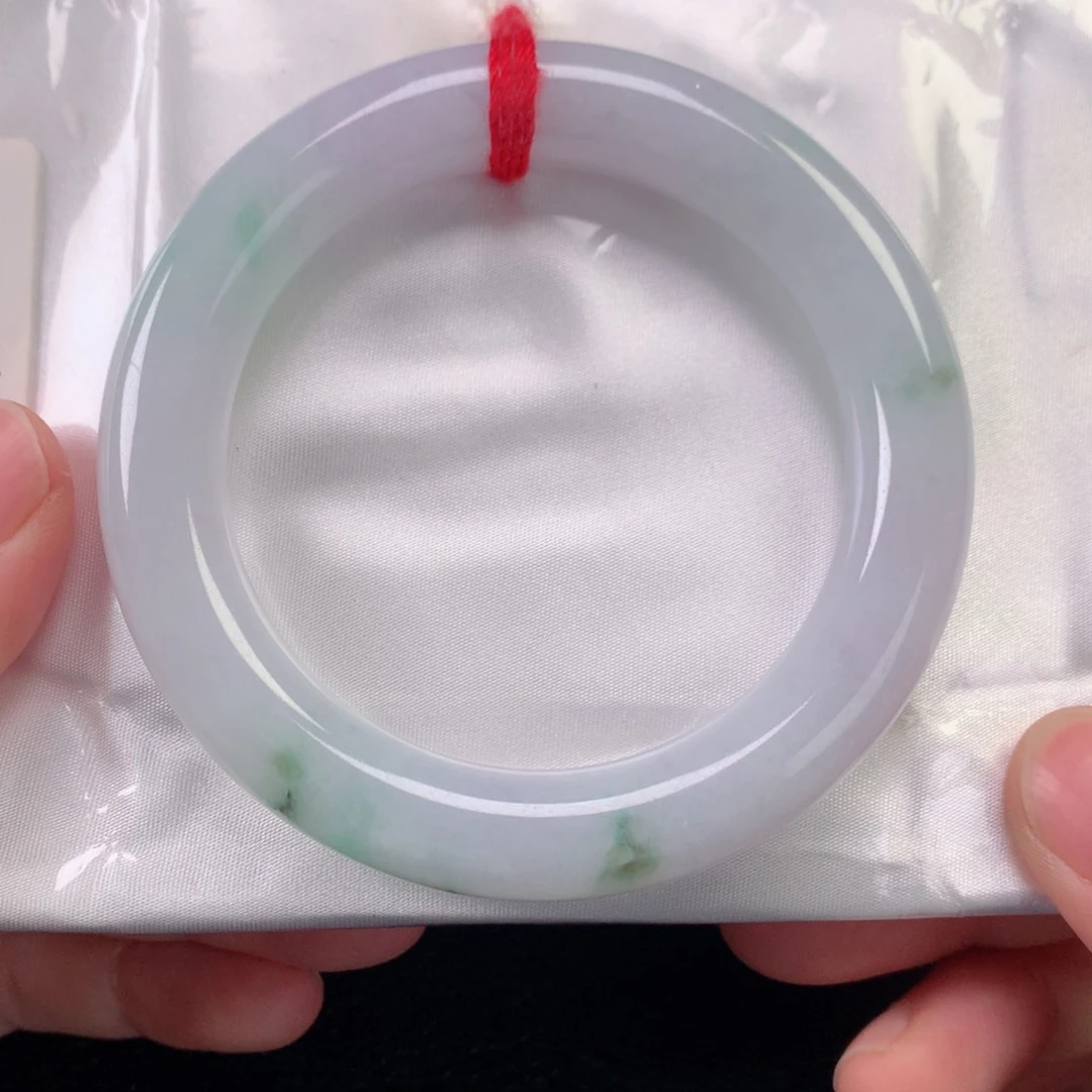 未镶嵌手镯翡翠缅甸天然翡翠手镯57胖圆