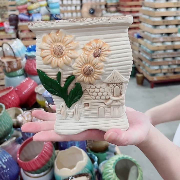 有孔.凑单10元陶瓷花盆发货！