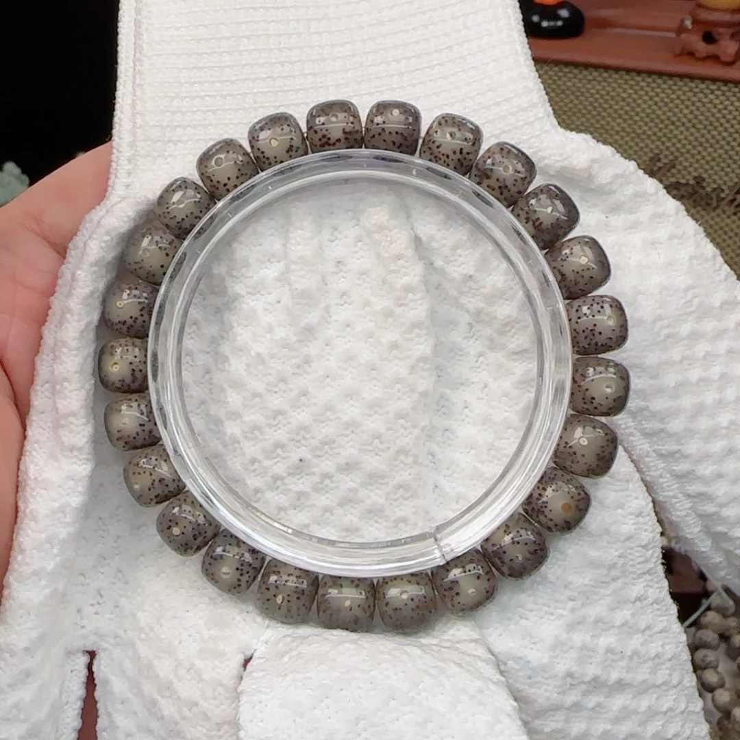 星月菩提手串灰冰玻璃体9*8