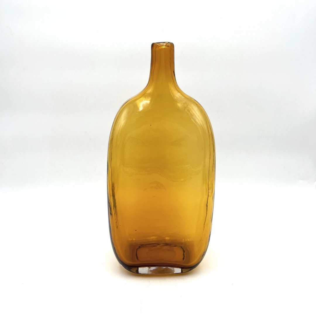 [豆豆]Z2-B442琥珀色琉璃玻璃手作花瓶桌面简约装饰品时尚花器