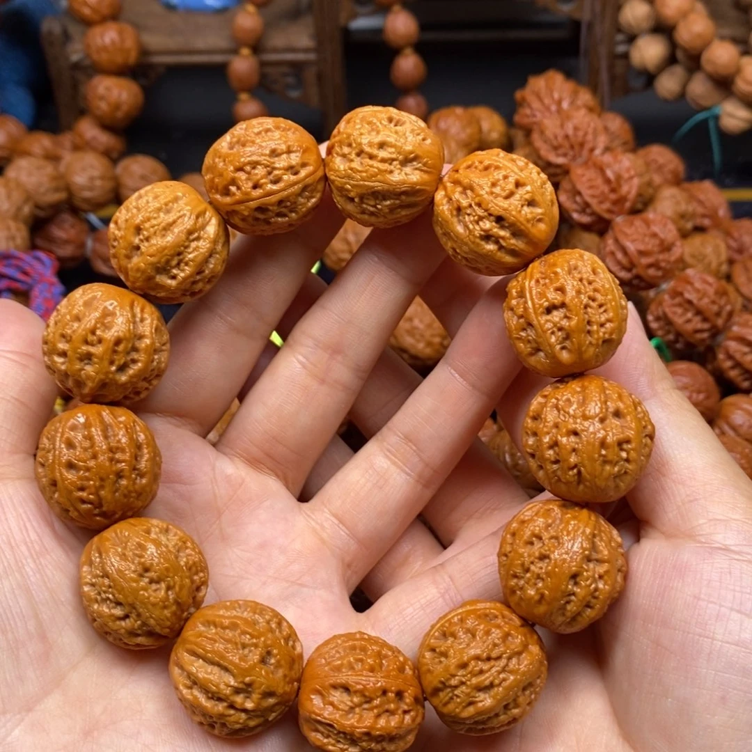 桃核手串京八棱蜜纹