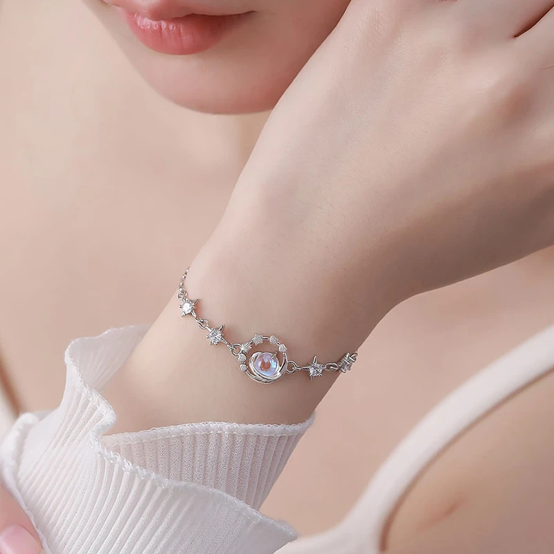 FARCOKO/法蔻 925银手链 冥王星卡戎手链小众配饰七夕礼物送女生
