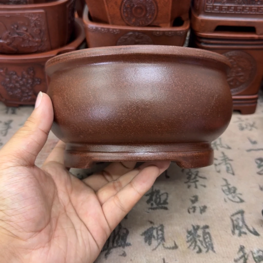 紫砂花盆14.5x8内经紫砂花盆