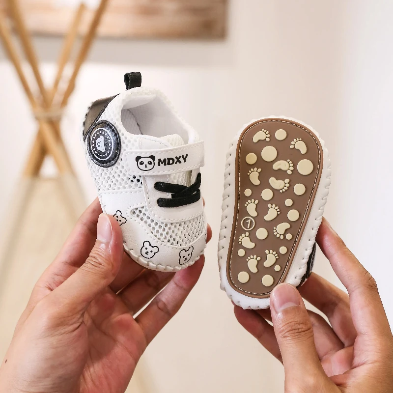 夏季0-1岁婴幼儿学步鞋3-6-12个月男女宝宝软胶底防滑透气网凉鞋