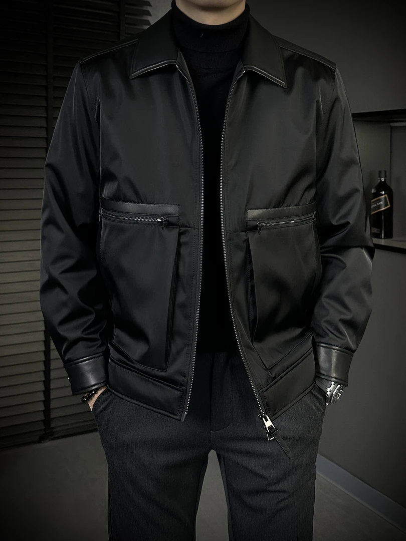 KING&GUCH【桑蚕丝✚90鹅绒✚绵羊皮】秋冬季新款百搭翻领羽绒服3525