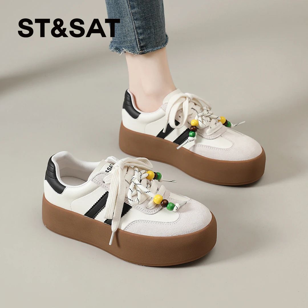 星期六经典板鞋女2025秋季爆款德训鞋厚底休闲运动鞋双系带阿甘鞋