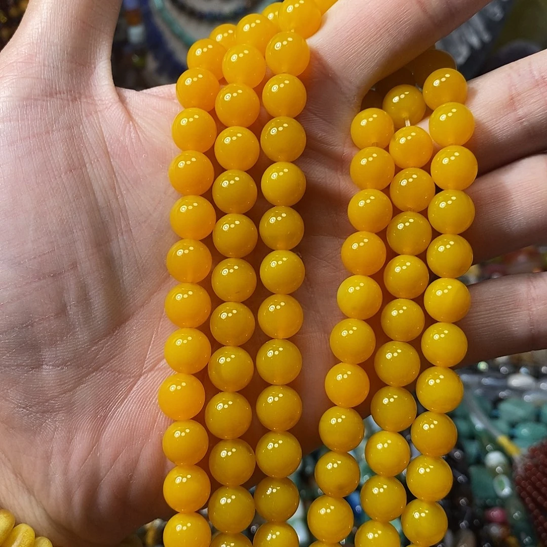 石英质玉未镶嵌，蜜，蜡黄玛瑙10mm，