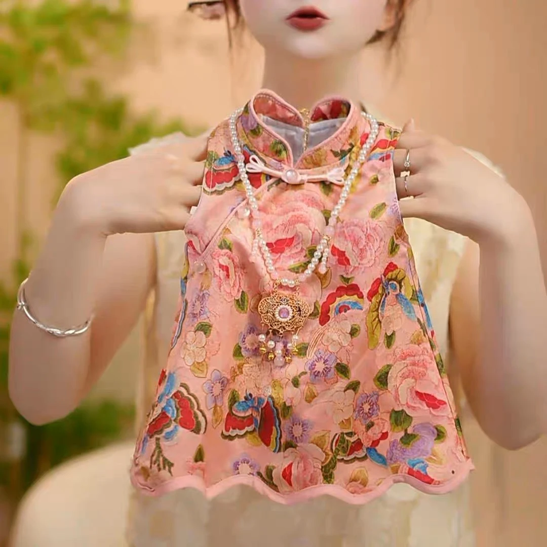 婴儿女宝宝旗袍连体衣国风夏季2025新款女宝宝蝴蝶花包屁裙子