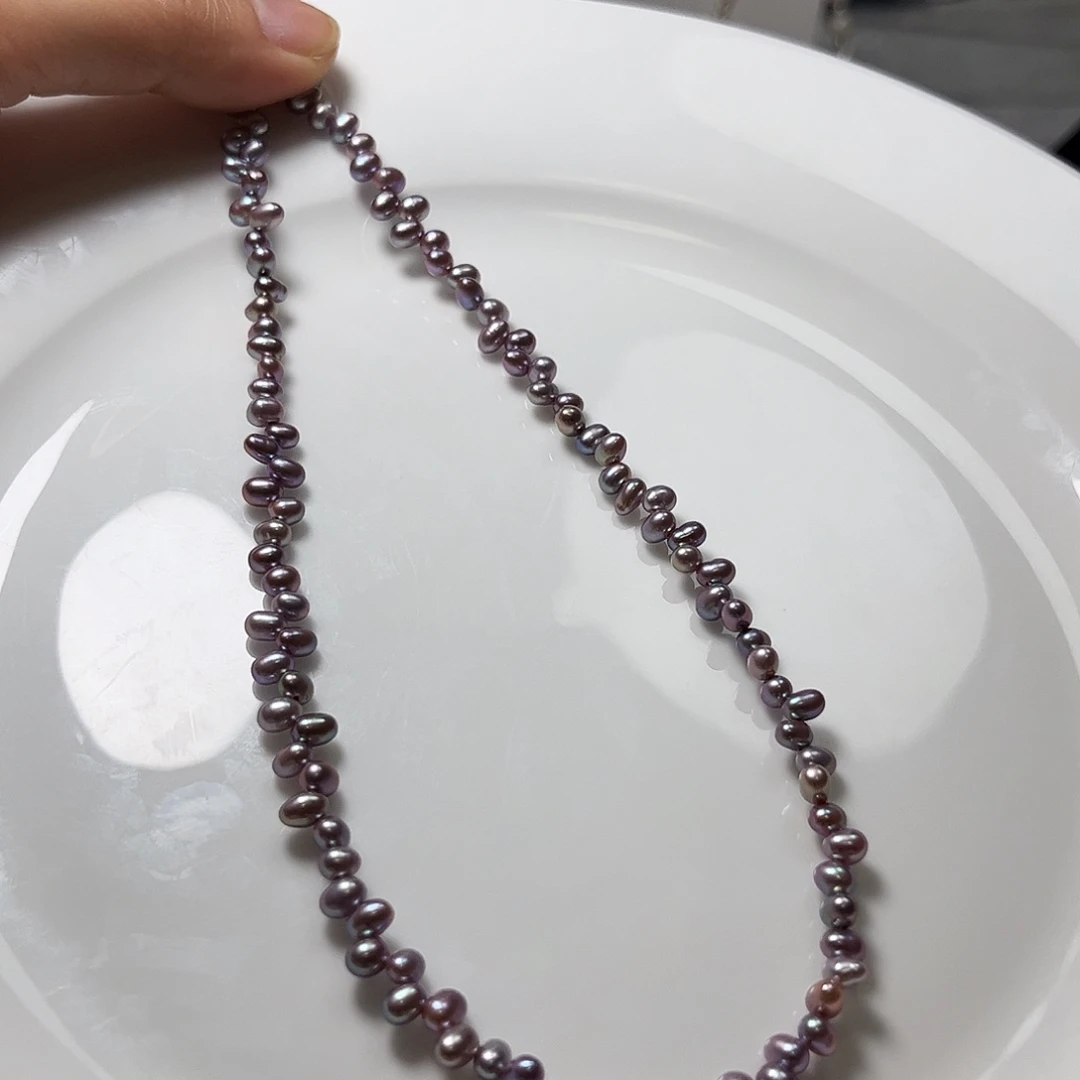 未镶嵌淡水珍珠颈饰4左右紫色炫彩麦穗