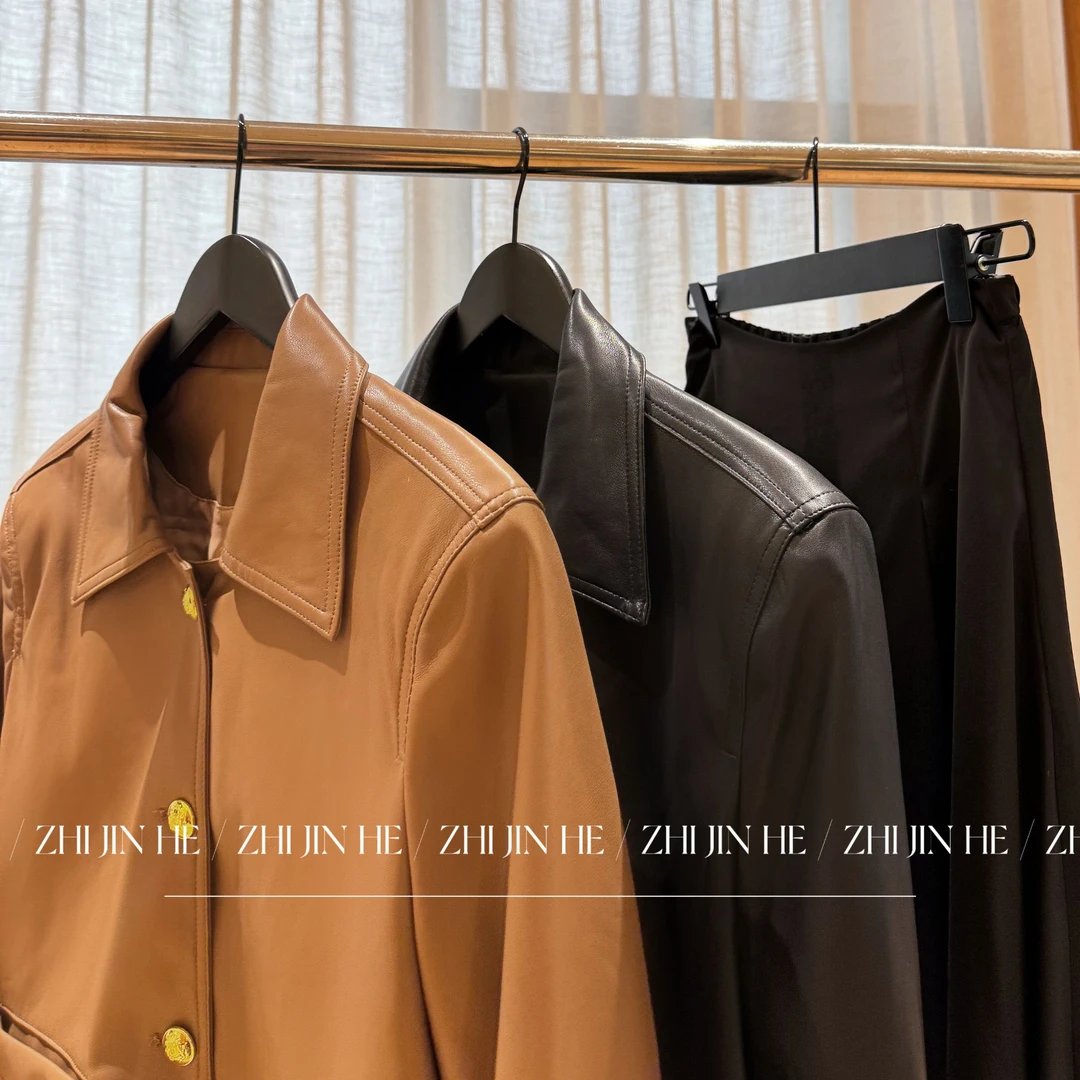 ZJINHE【翻领皮衣】休闲百搭复古秋季翻领