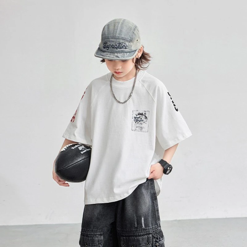 儿童装夏装男童短袖t恤2025新款半袖上衣大童夏季薄款衣服洋气潮