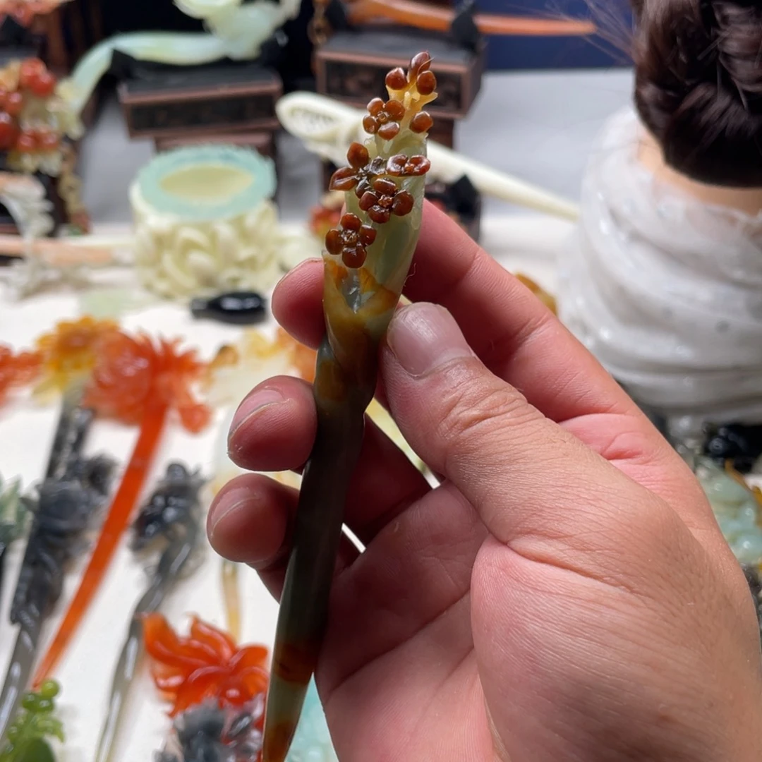 【闪购商品】蛇纹石玉未镶嵌发饰