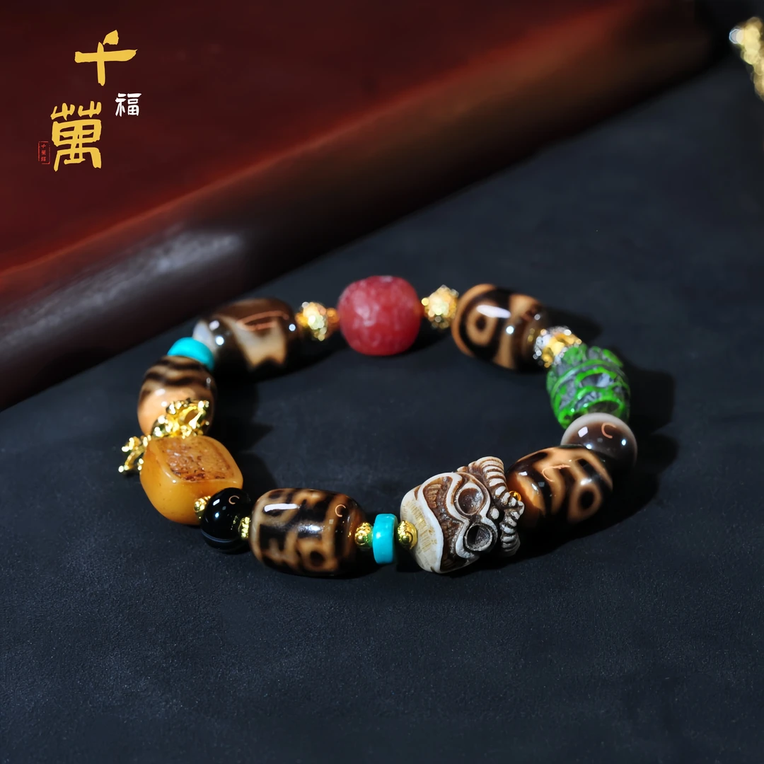 合金手链  【千万福】多宝尸尸扎基设计单圈手串-A1701018