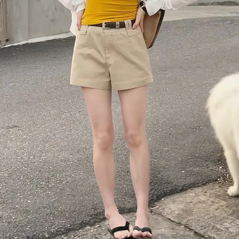 2025年新款夏季港风复古高腰短裤时尚休闲气质百搭潮流女潮流