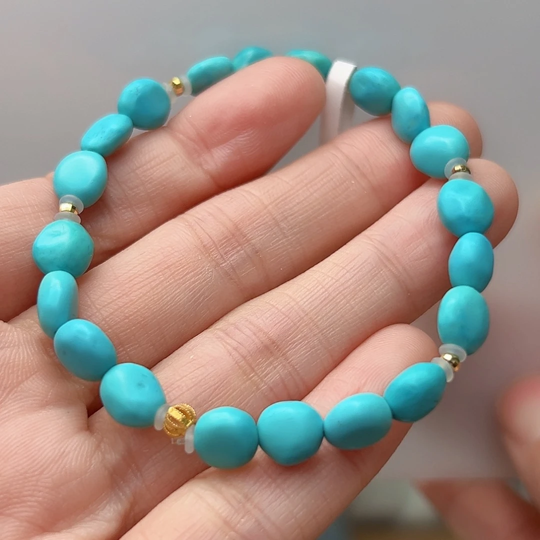 绿松石珠宝奇石18K金镶嵌