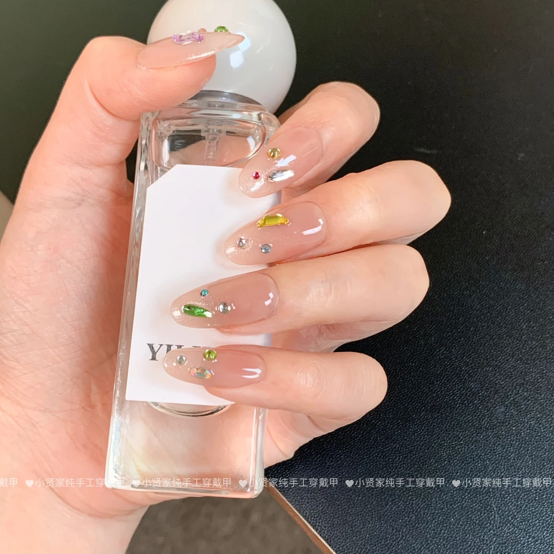 （现货）夏日彩糖手工穿戴甲2025爆款美甲高级B17