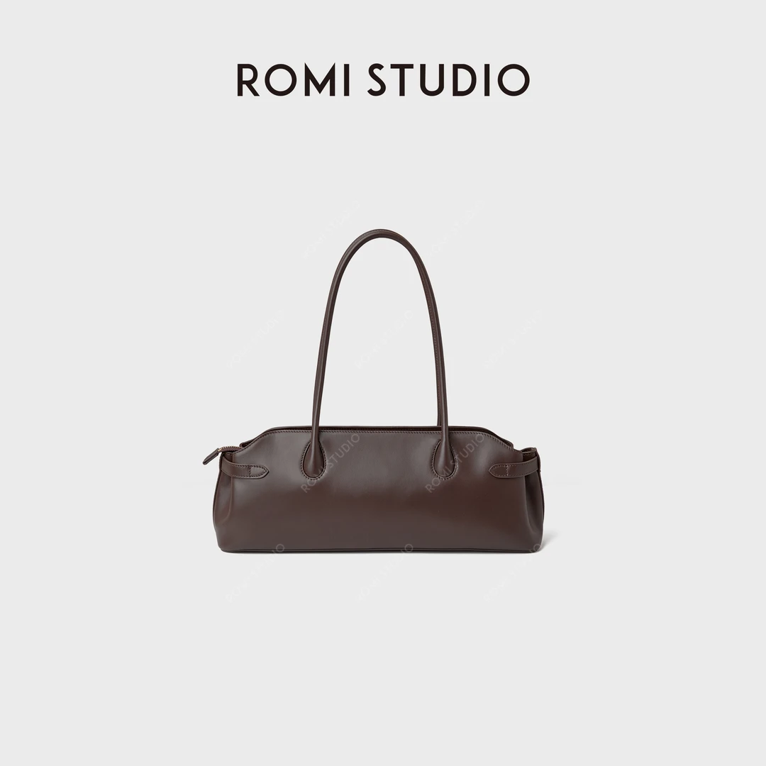 ROMI STUDIO 首饰袋 头层牛皮天然纹理气质单肩法棍包RWCAP06619