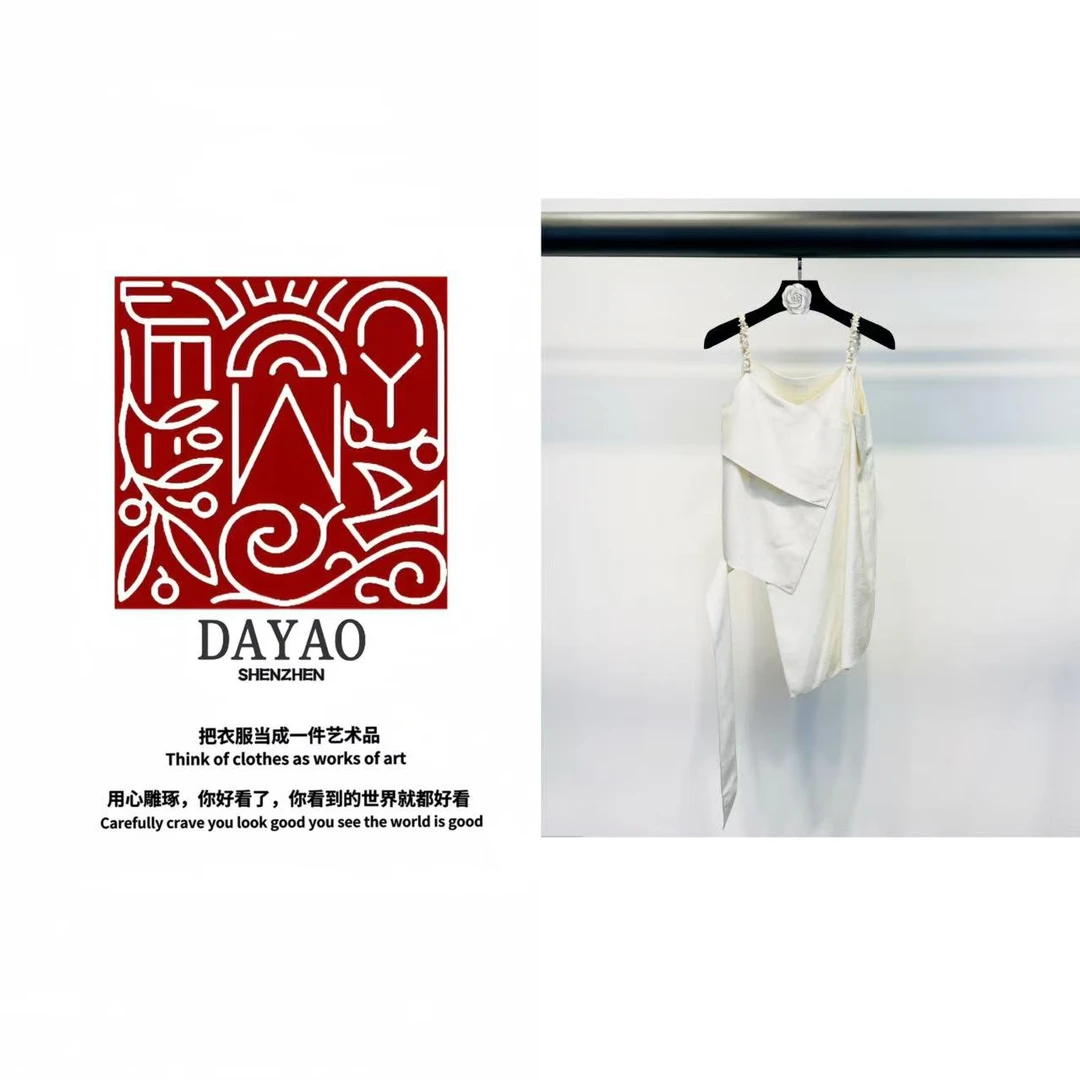 「DAYAO」25s新款上新不规则拼接吊带背心夏季钉珠性感上衣WYS25427