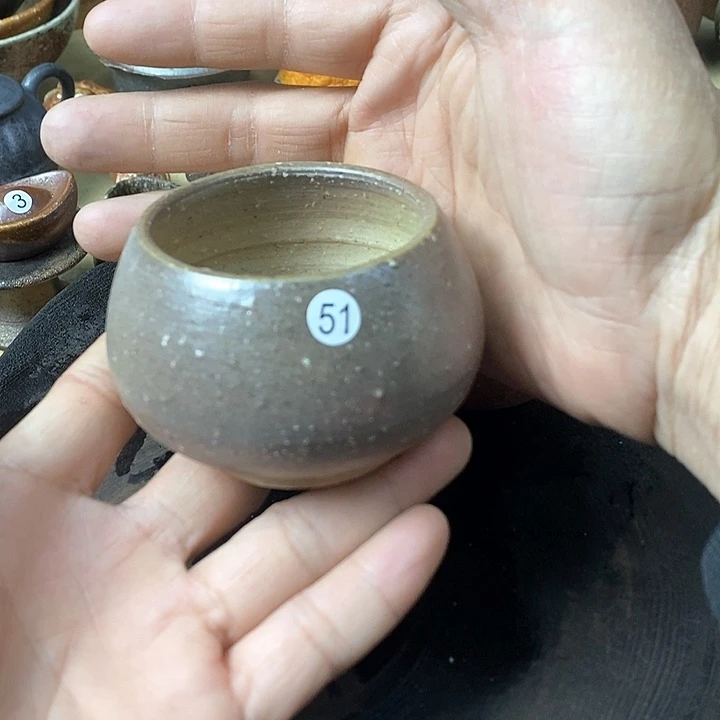 杯手工粗陶、柴烧茶器