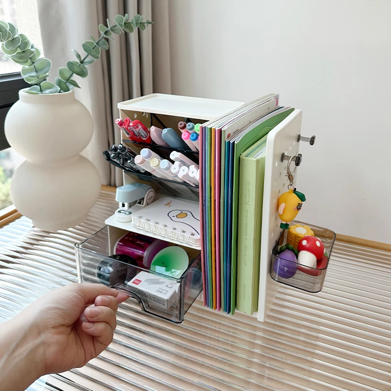 笔筒斜插式儿童女孩彩笔马克笔文具桌面收纳盒学生书桌收纳置物架