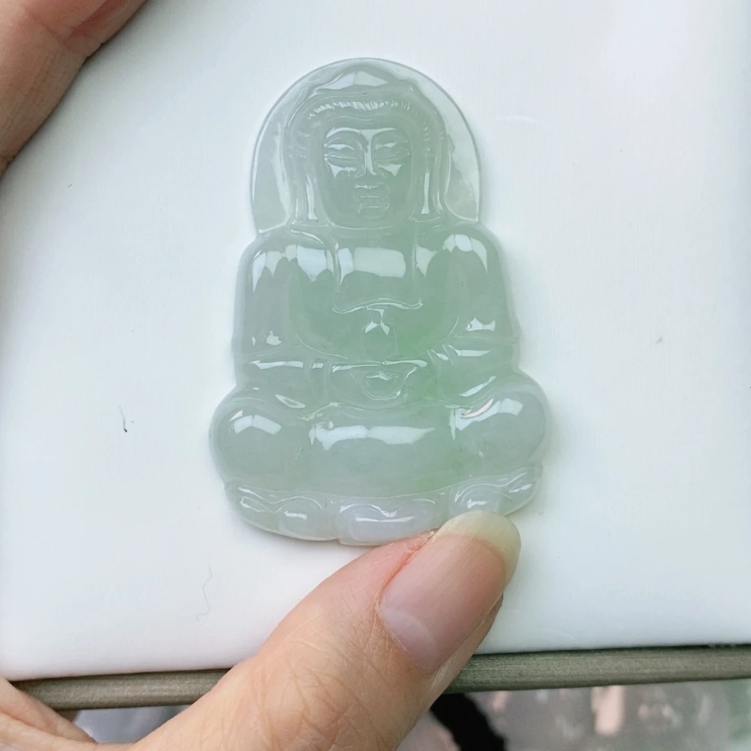 追***象翡翠未镶嵌颈饰观音