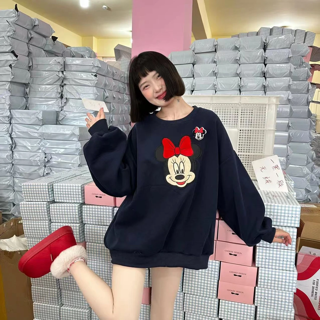 wyd小樱桃 韩系卡通立体娃娃加绒宽松卫衣