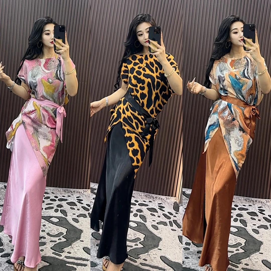 师小姐女装~夏季设计师个性气质时尚印花两件套8852