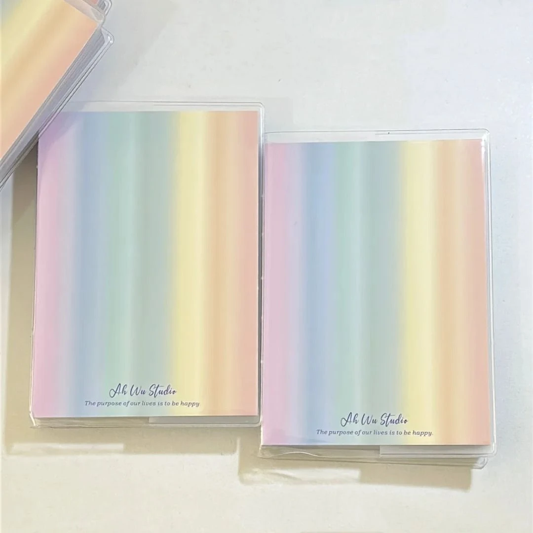 幸运彩虹本a6系彩虹手账本彩色内页学生ins高颜值加厚竖线本