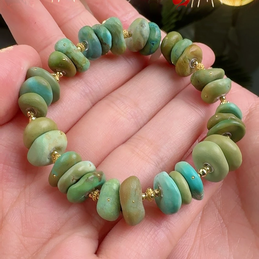 绿松石珠宝奇石18K金镶嵌