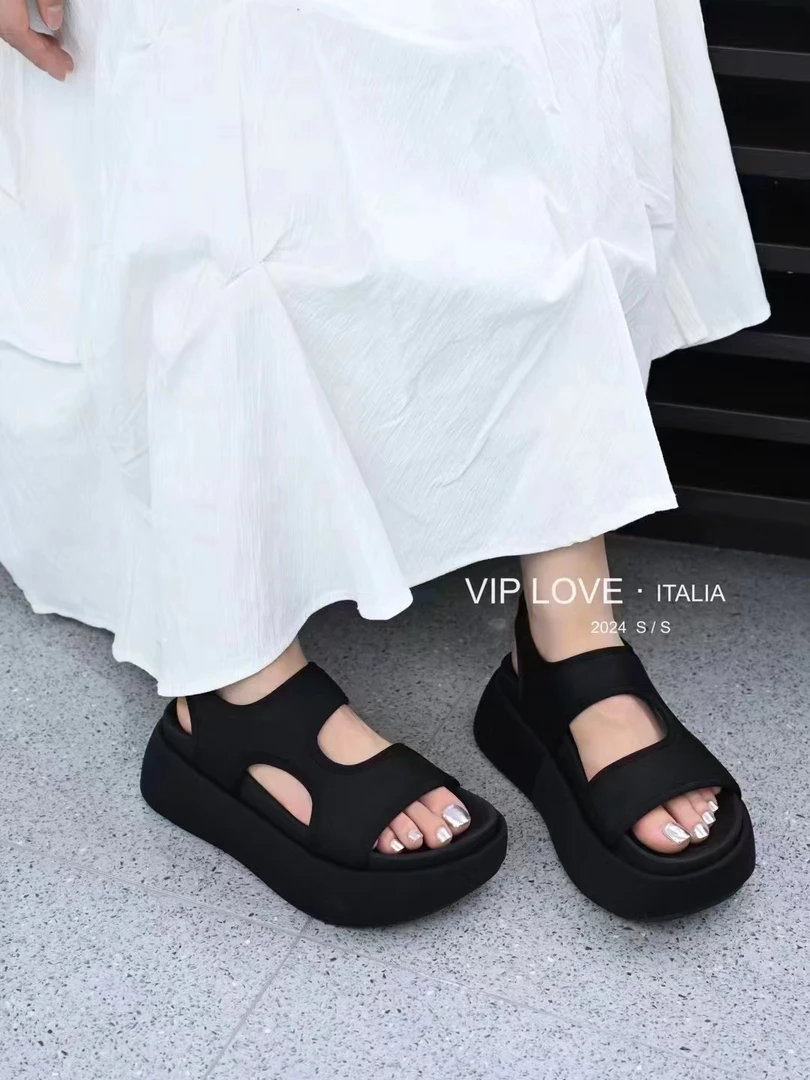 001-100【温州断码鞋】圆头平底露趾凉鞋沙滩鞋休闲罗马鞋时装凉鞋