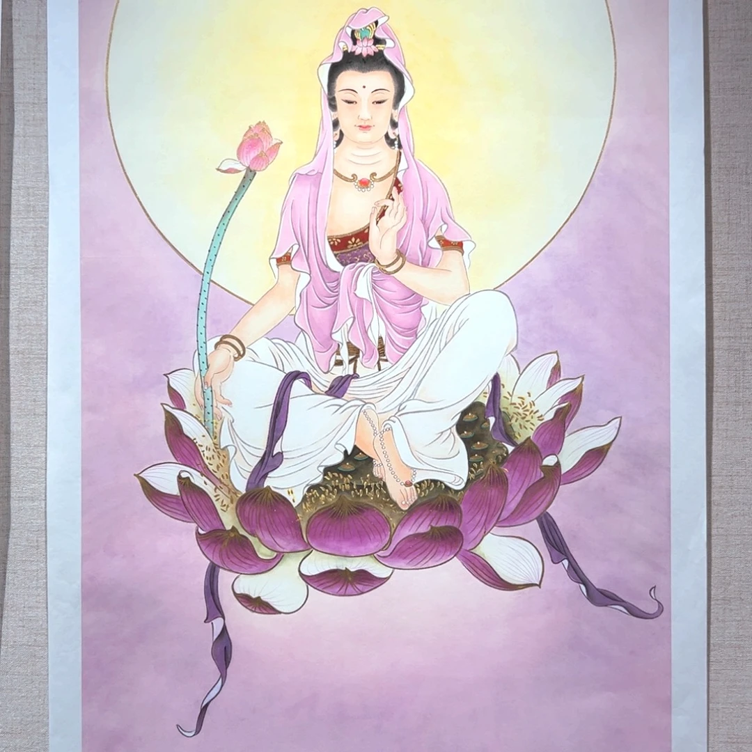 J***g国画李老师精品紫衣观音