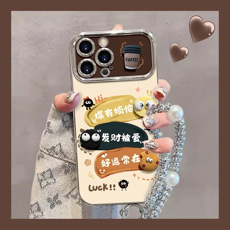 适用于苹果16华为/OPPO/vivo煤有烦恼手机壳可爱流行硅胶防摔新款