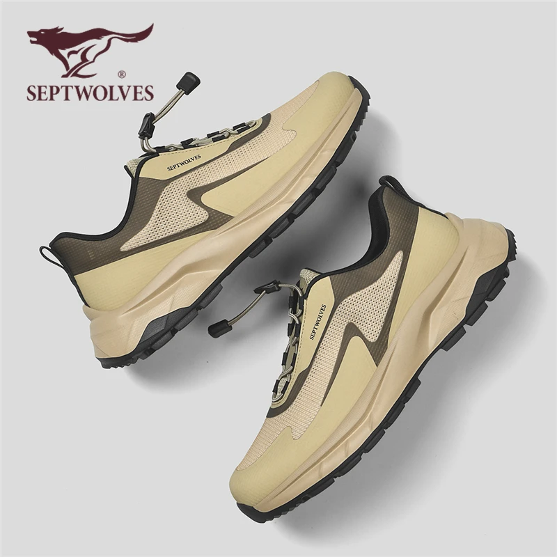 七匹狼男鞋秋季透气跑步鞋男士厚底老爹鞋轻便软底休闲网面运动鞋